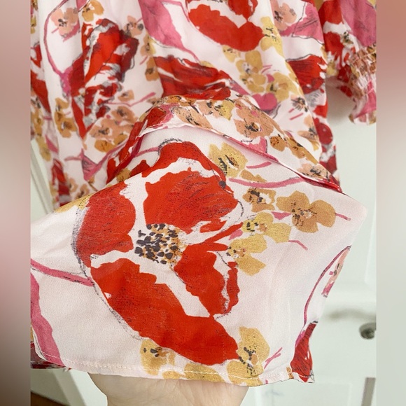 NWT Parker Pink & Red Printed Floral Mini Dress - Picture 6 of 8